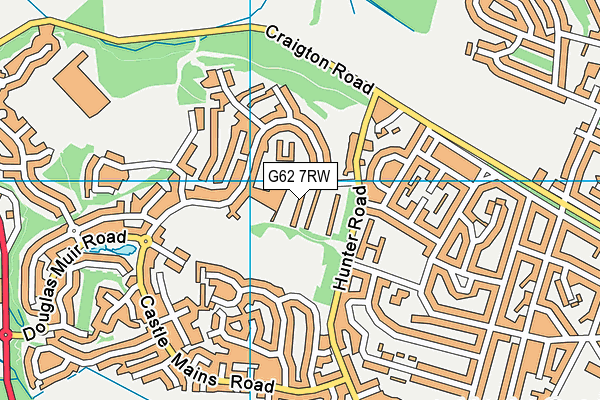 G62 7RW map - OS VectorMap District (Ordnance Survey)