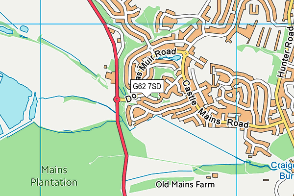 G62 7SD map - OS VectorMap District (Ordnance Survey)