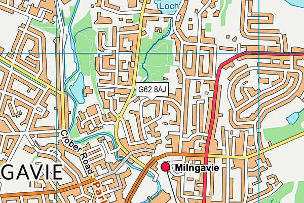 G62 8AJ map - OS VectorMap District (Ordnance Survey)