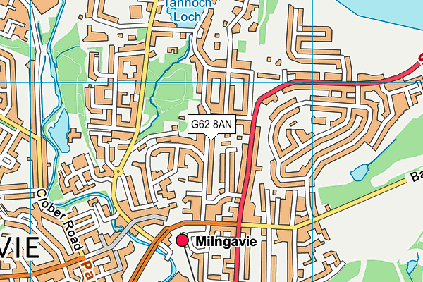 G62 8AN map - OS VectorMap District (Ordnance Survey)