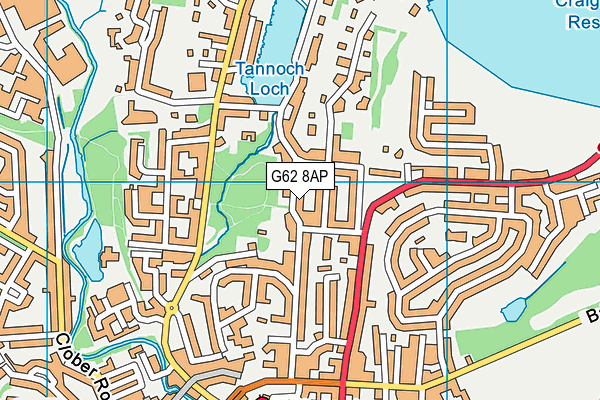 G62 8AP map - OS VectorMap District (Ordnance Survey)
