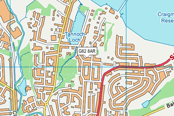 G62 8AR map - OS VectorMap District (Ordnance Survey)