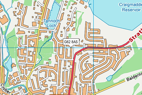 G62 8AS map - OS VectorMap District (Ordnance Survey)