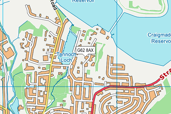 G62 8AX map - OS VectorMap District (Ordnance Survey)