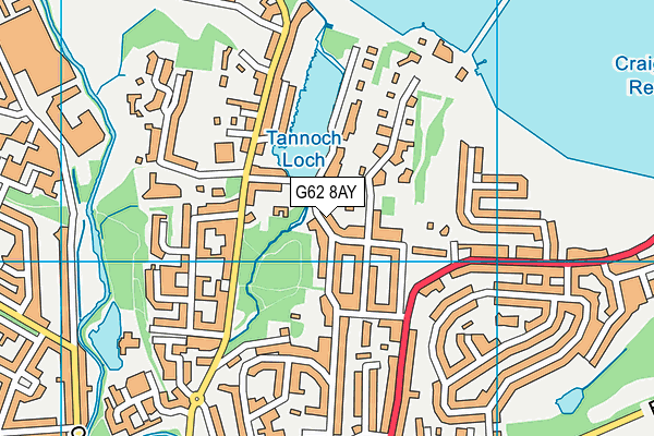 G62 8AY map - OS VectorMap District (Ordnance Survey)