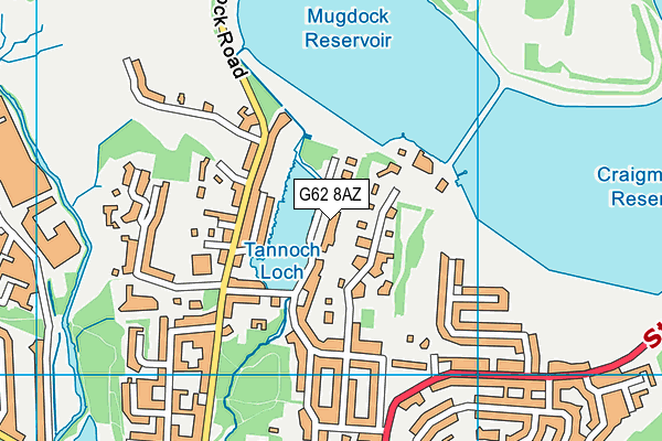 G62 8AZ map - OS VectorMap District (Ordnance Survey)