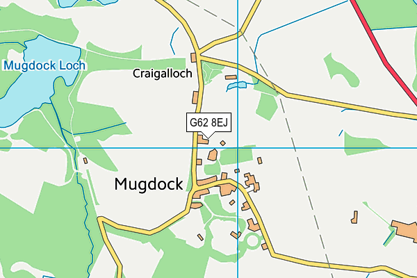 G62 8EJ map - OS VectorMap District (Ordnance Survey)