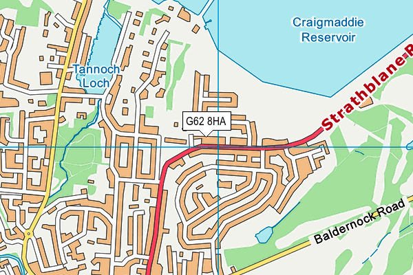 G62 8HA map - OS VectorMap District (Ordnance Survey)