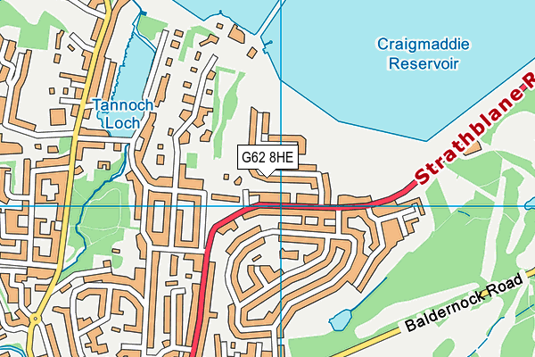 G62 8HE map - OS VectorMap District (Ordnance Survey)