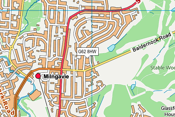 G62 8HW map - OS VectorMap District (Ordnance Survey)