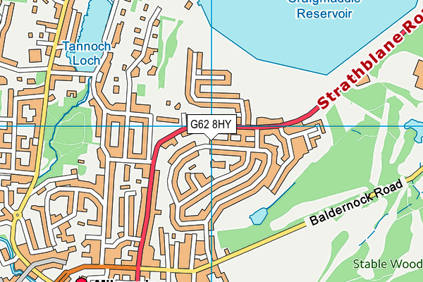 G62 8HY map - OS VectorMap District (Ordnance Survey)