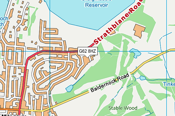 G62 8HZ map - OS VectorMap District (Ordnance Survey)