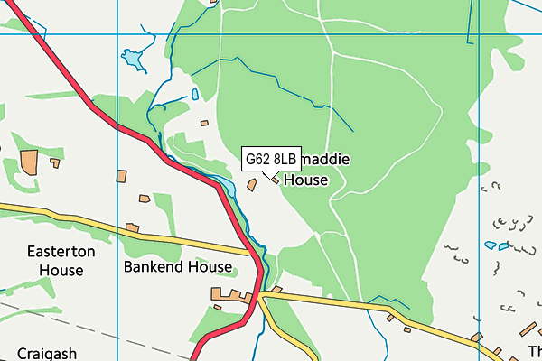 G62 8LB map - OS VectorMap District (Ordnance Survey)