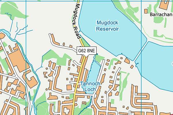 G62 8NE map - OS VectorMap District (Ordnance Survey)