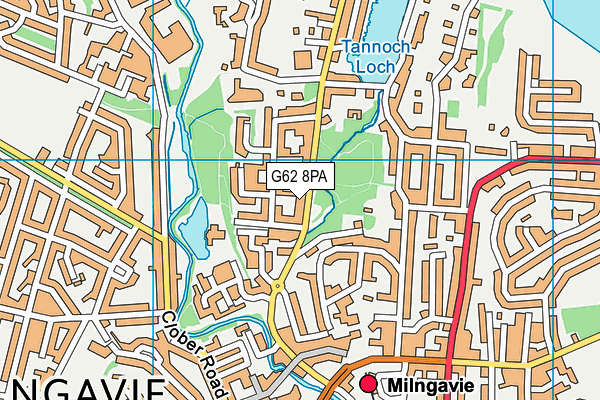 G62 8PA map - OS VectorMap District (Ordnance Survey)