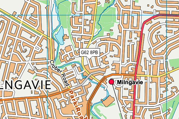 G62 8PB map - OS VectorMap District (Ordnance Survey)