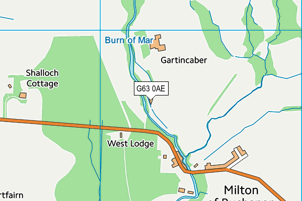 G63 0AE map - OS VectorMap District (Ordnance Survey)