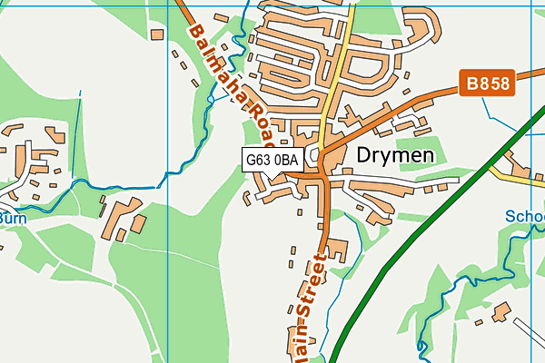 G63 0BA map - OS VectorMap District (Ordnance Survey)