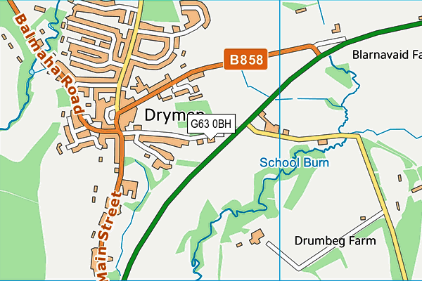 G63 0BH map - OS VectorMap District (Ordnance Survey)