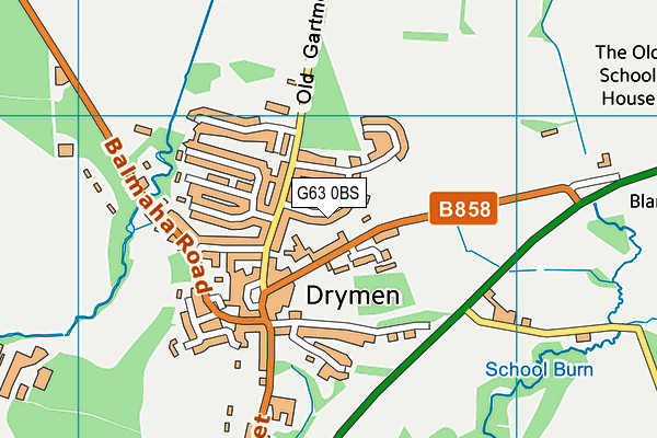 G63 0BS map - OS VectorMap District (Ordnance Survey)