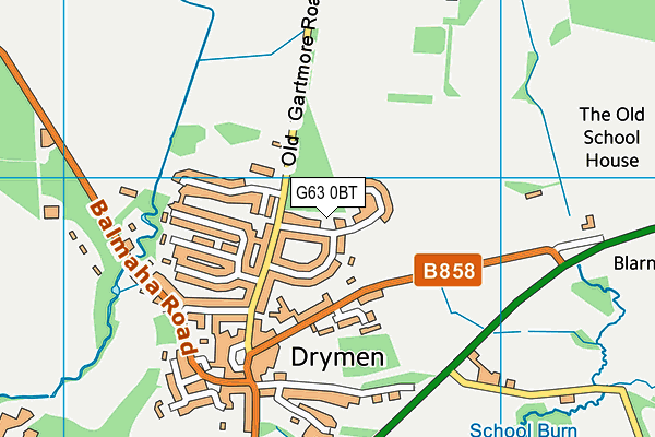 G63 0BT map - OS VectorMap District (Ordnance Survey)