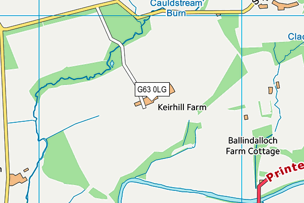 G63 0LG map - OS VectorMap District (Ordnance Survey)