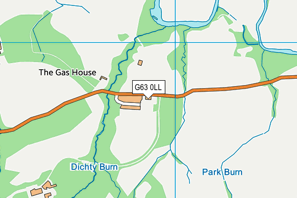 G63 0LL map - OS VectorMap District (Ordnance Survey)