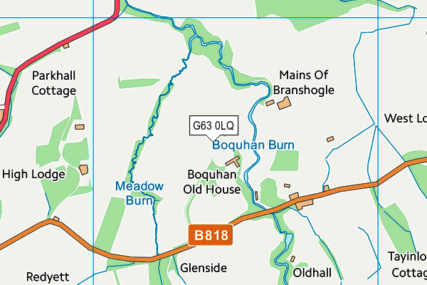 G63 0LQ map - OS VectorMap District (Ordnance Survey)