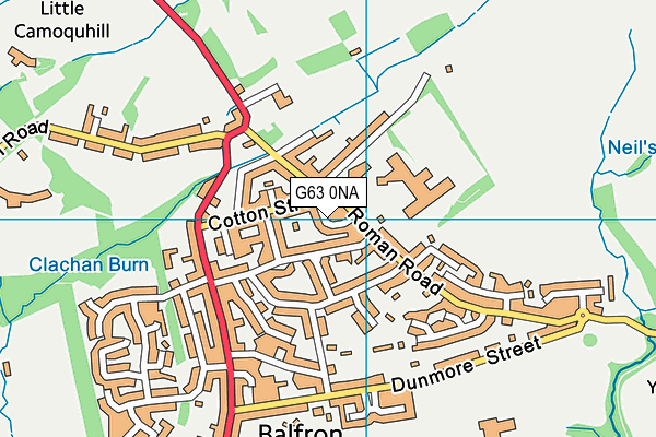 G63 0NA map - OS VectorMap District (Ordnance Survey)