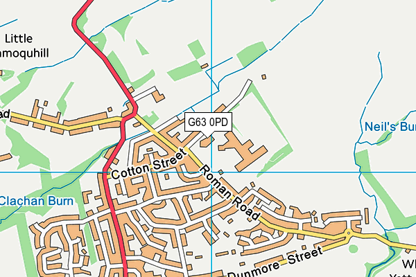 G63 0PD map - OS VectorMap District (Ordnance Survey)