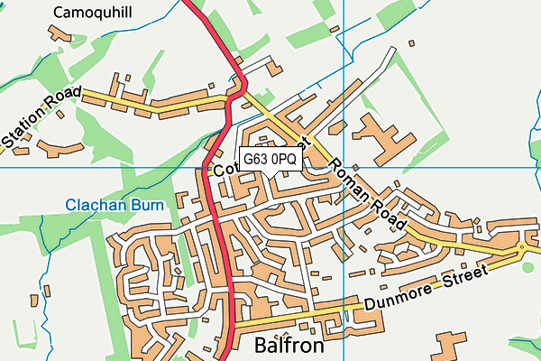 G63 0PQ map - OS VectorMap District (Ordnance Survey)