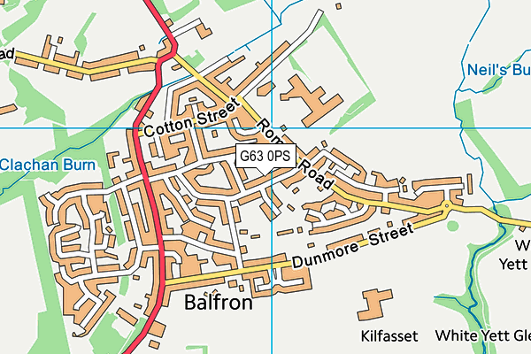 G63 0PS map - OS VectorMap District (Ordnance Survey)