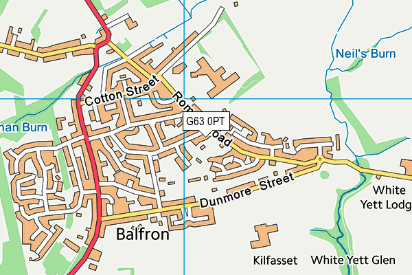 G63 0PT map - OS VectorMap District (Ordnance Survey)