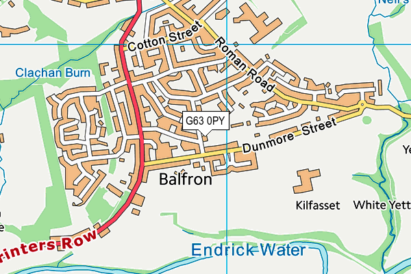 G63 0PY map - OS VectorMap District (Ordnance Survey)