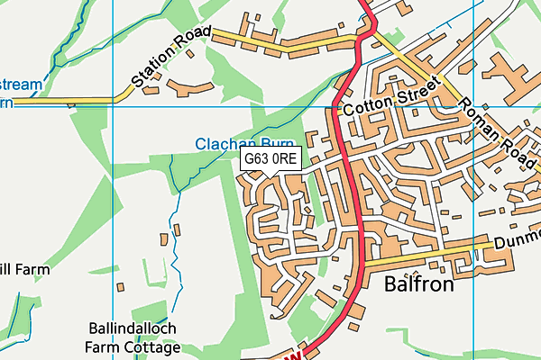 G63 0RE map - OS VectorMap District (Ordnance Survey)