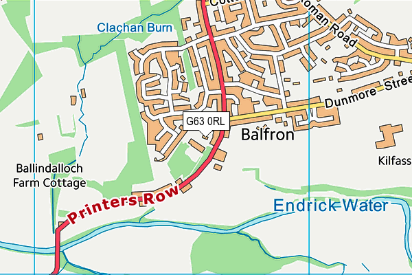 G63 0RL map - OS VectorMap District (Ordnance Survey)