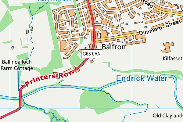 G63 0RN map - OS VectorMap District (Ordnance Survey)