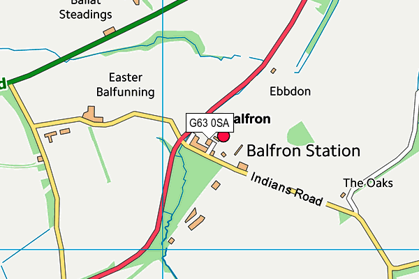 G63 0SA map - OS VectorMap District (Ordnance Survey)