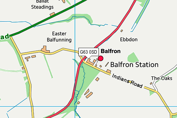 G63 0SD map - OS VectorMap District (Ordnance Survey)