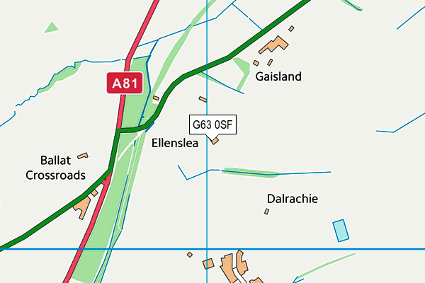 G63 0SF map - OS VectorMap District (Ordnance Survey)