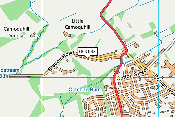 G63 0SX map - OS VectorMap District (Ordnance Survey)
