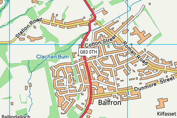 G63 0TH map - OS VectorMap District (Ordnance Survey)