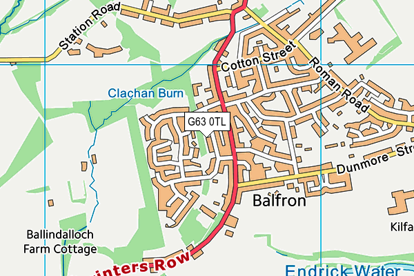 G63 0TL map - OS VectorMap District (Ordnance Survey)