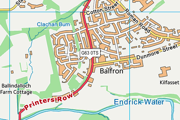 G63 0TS map - OS VectorMap District (Ordnance Survey)