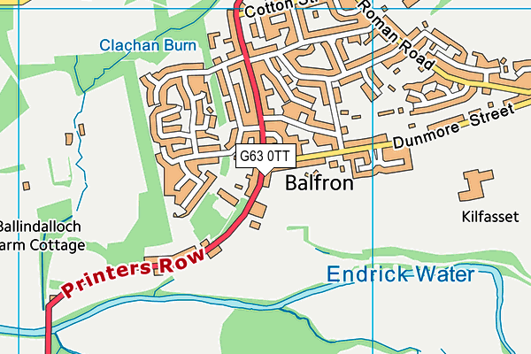 G63 0TT map - OS VectorMap District (Ordnance Survey)