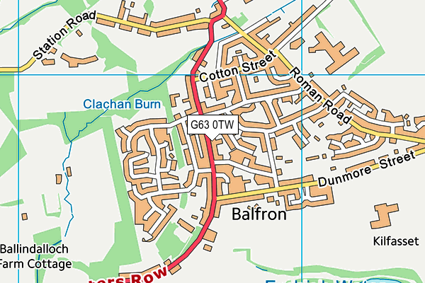 G63 0TW map - OS VectorMap District (Ordnance Survey)