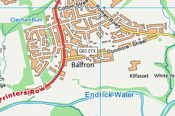 G63 0TX map - OS VectorMap District (Ordnance Survey)