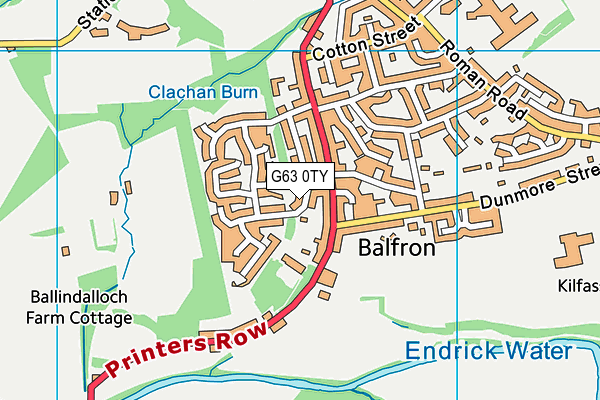 G63 0TY map - OS VectorMap District (Ordnance Survey)