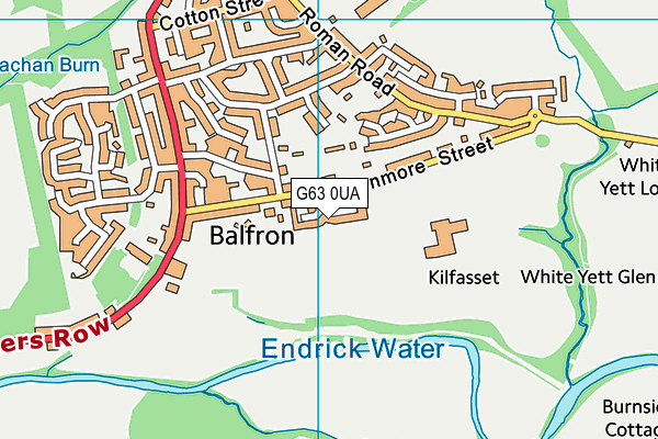 G63 0UA map - OS VectorMap District (Ordnance Survey)