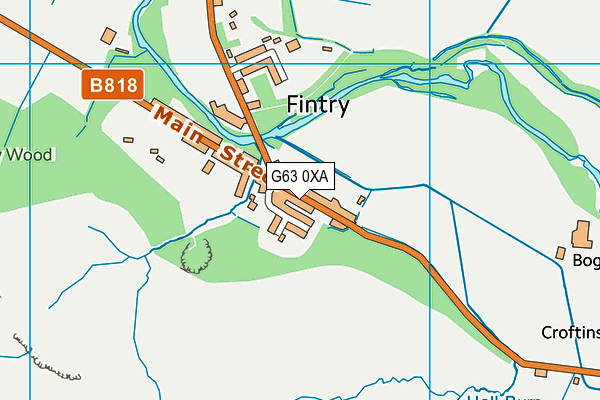 G63 0XA map - OS VectorMap District (Ordnance Survey)